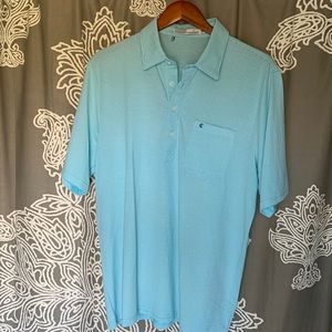 NWOT Criquet Men’s Polo new never worn no tags. Blue striped Large size